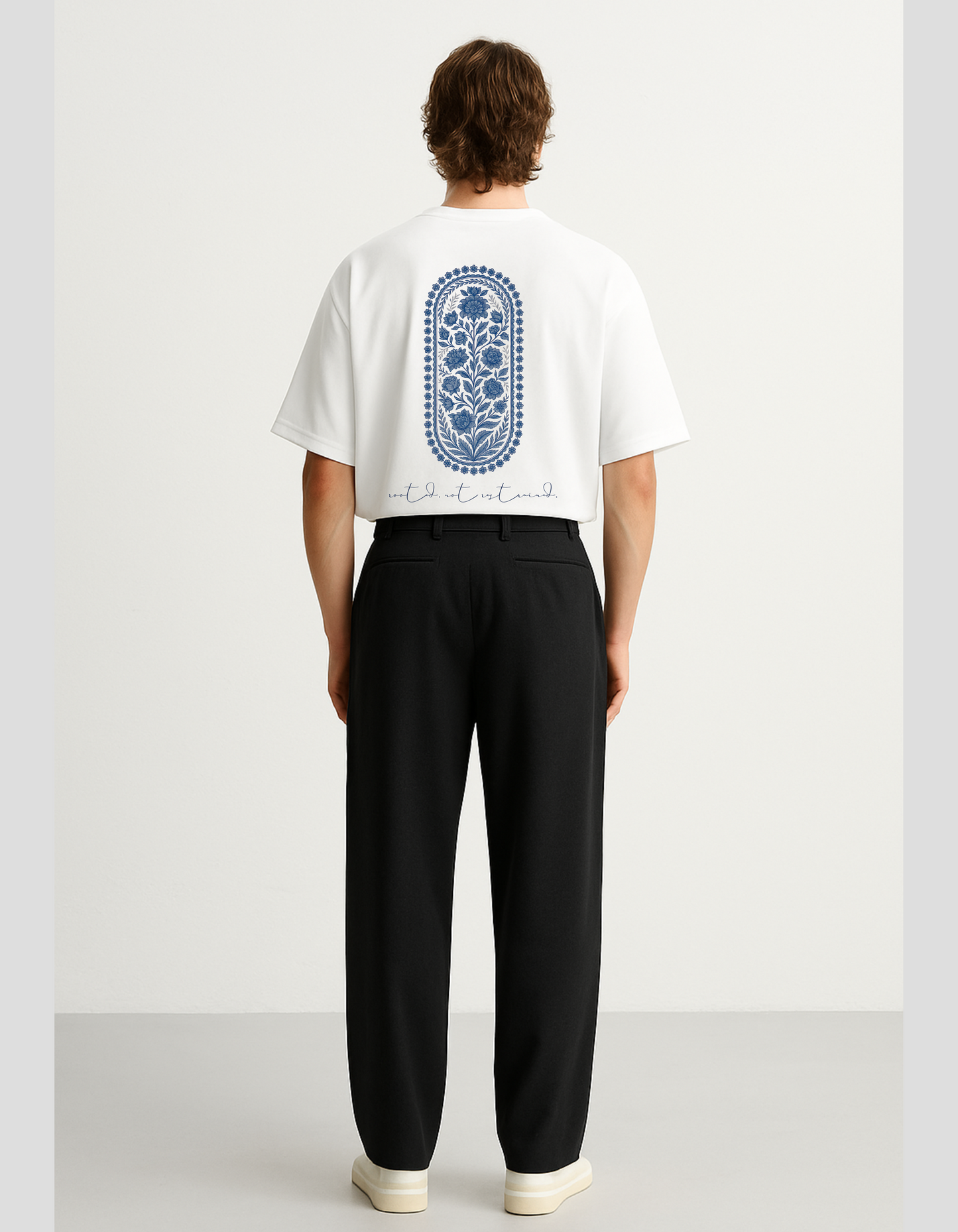 Mughal Vine Oversized T-Shirt – White Unisex Tee