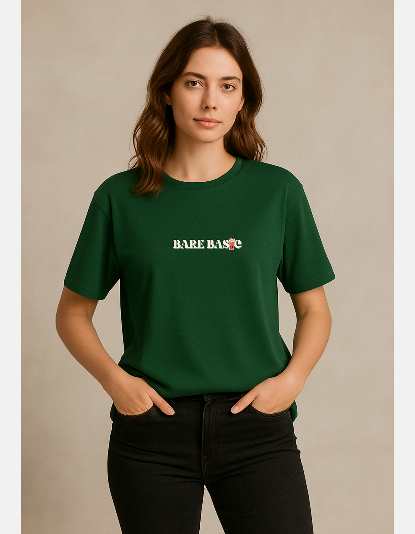 Strawberry Boba Tea T-Shirt – Oversized Unisex Fit | Bare Basic