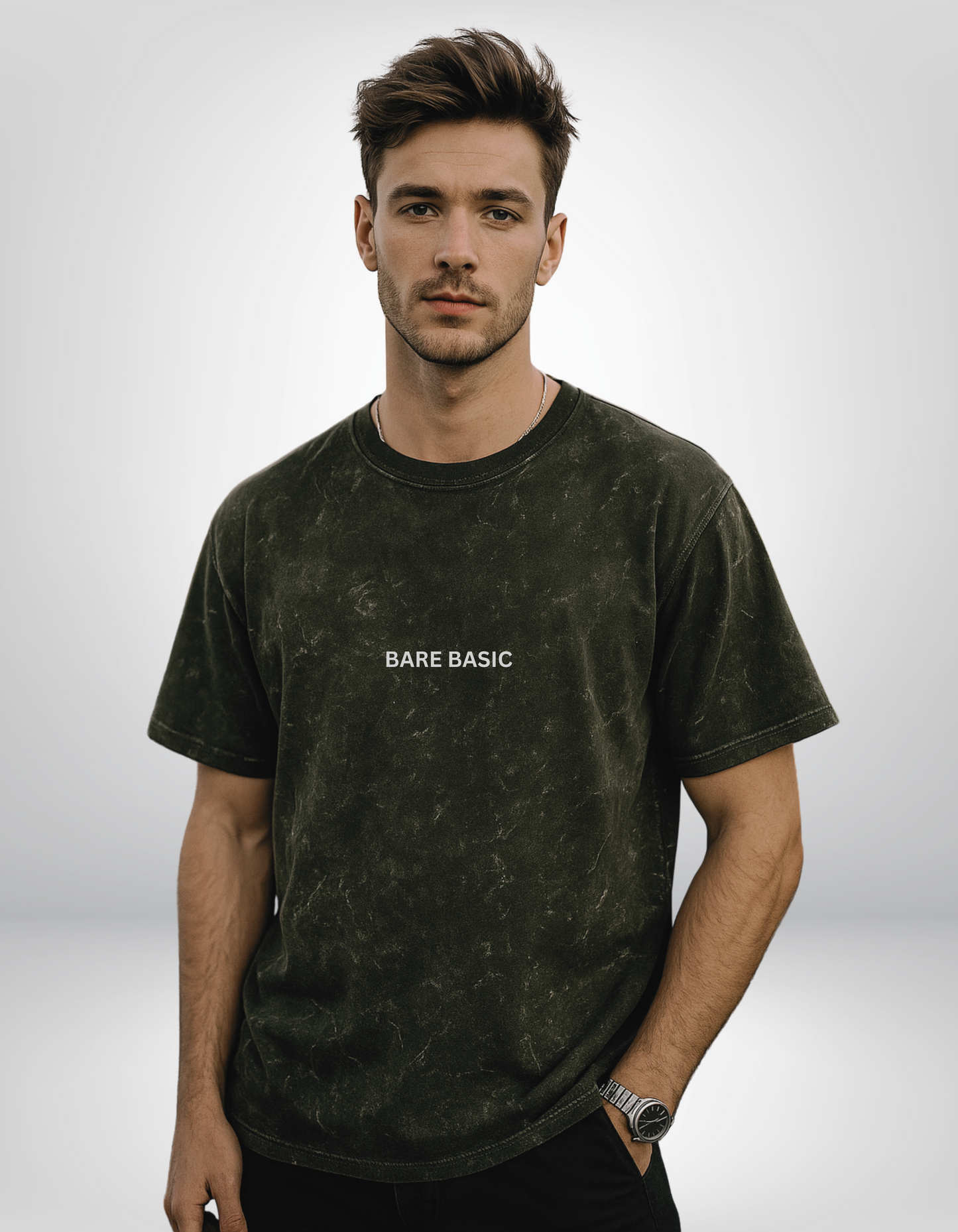 Vintage Olive Green Acid Wash T-Shirt