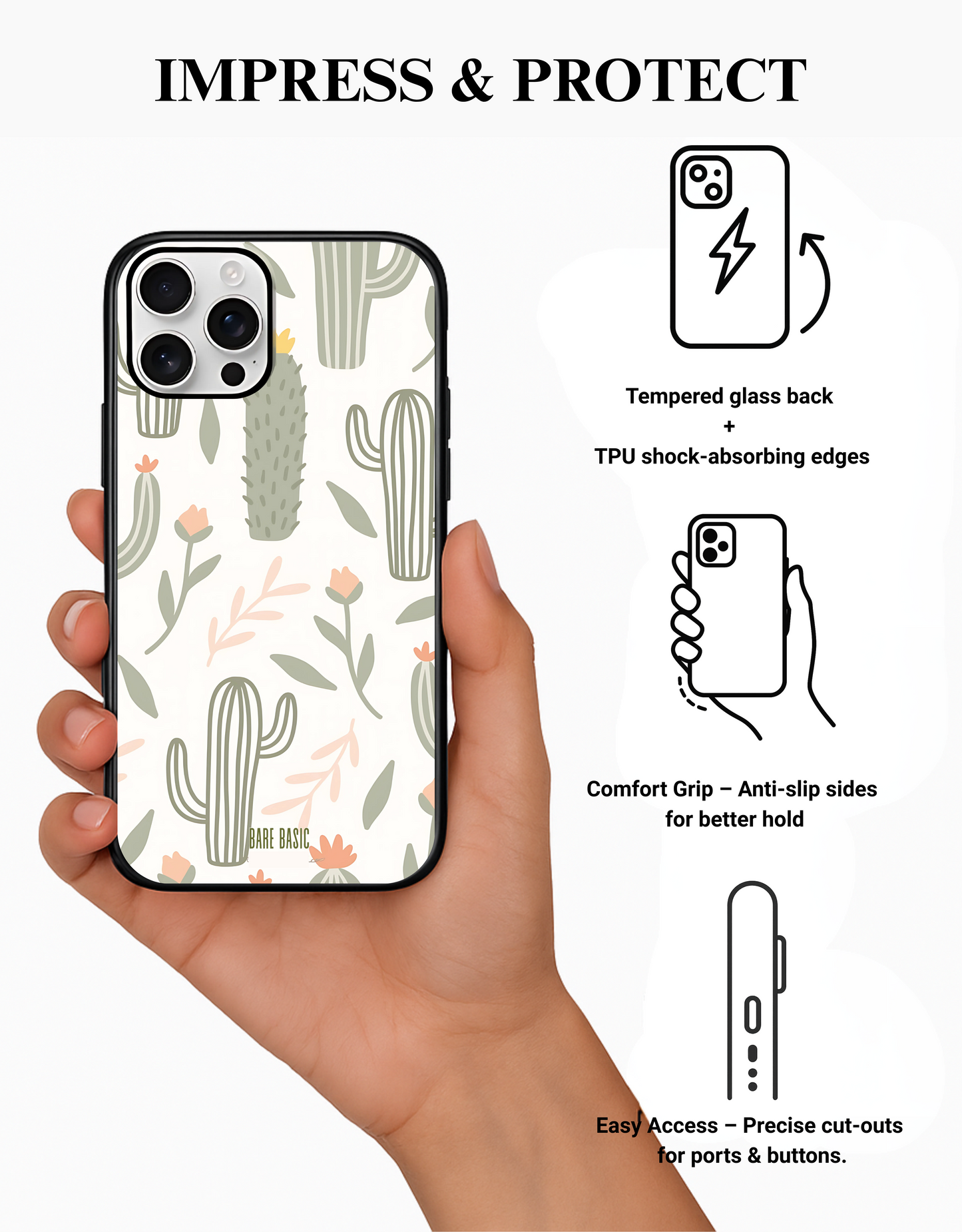 Cactus Bloom IPhone Glass Case