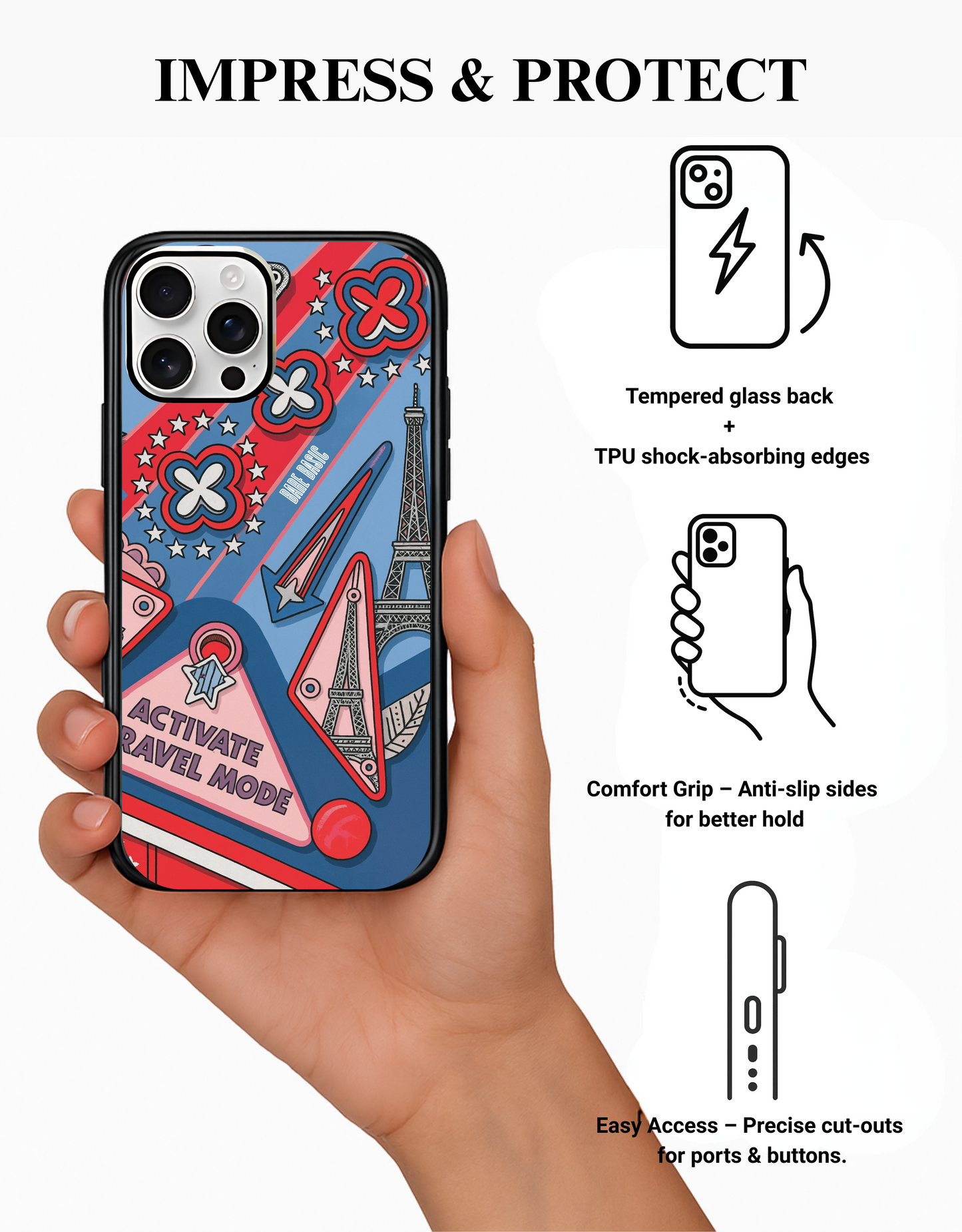 Travel Mode IPhone Glass Case