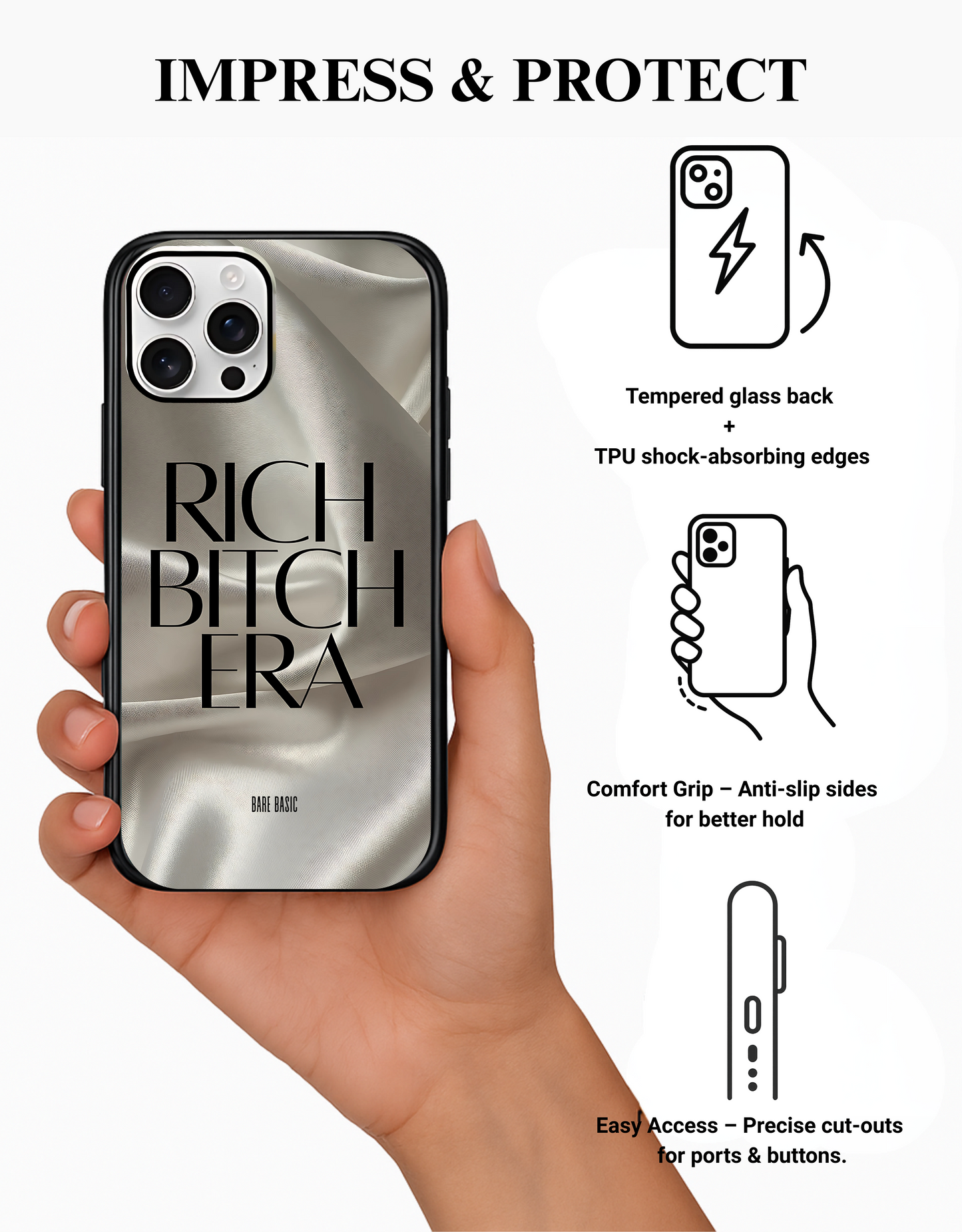 Rich Bitch Era IPhone Glass Case