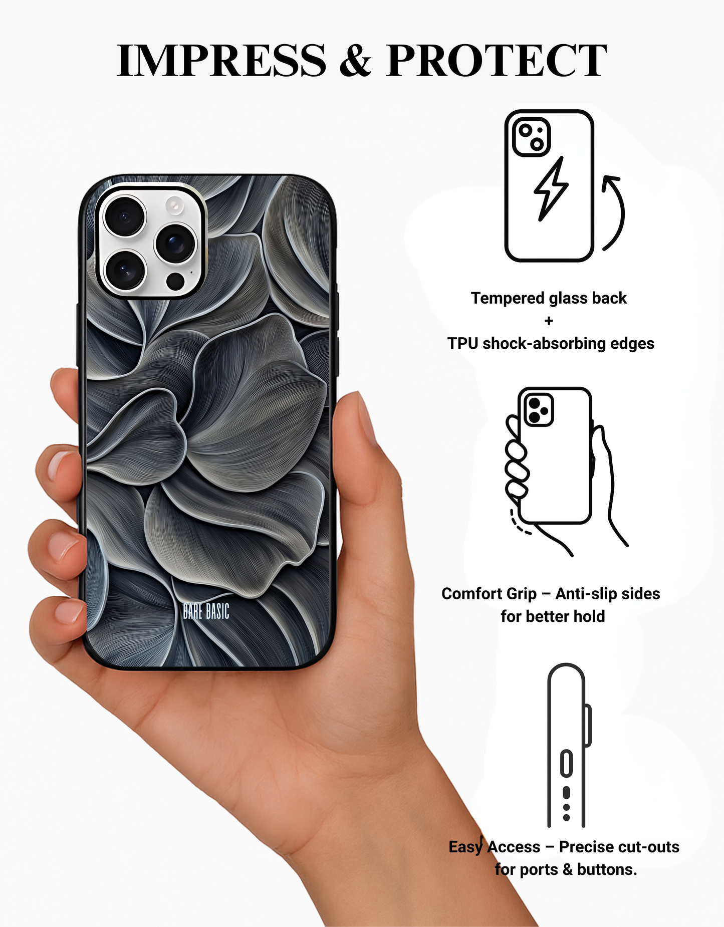 Midnight Petals IPhone Glass Case
