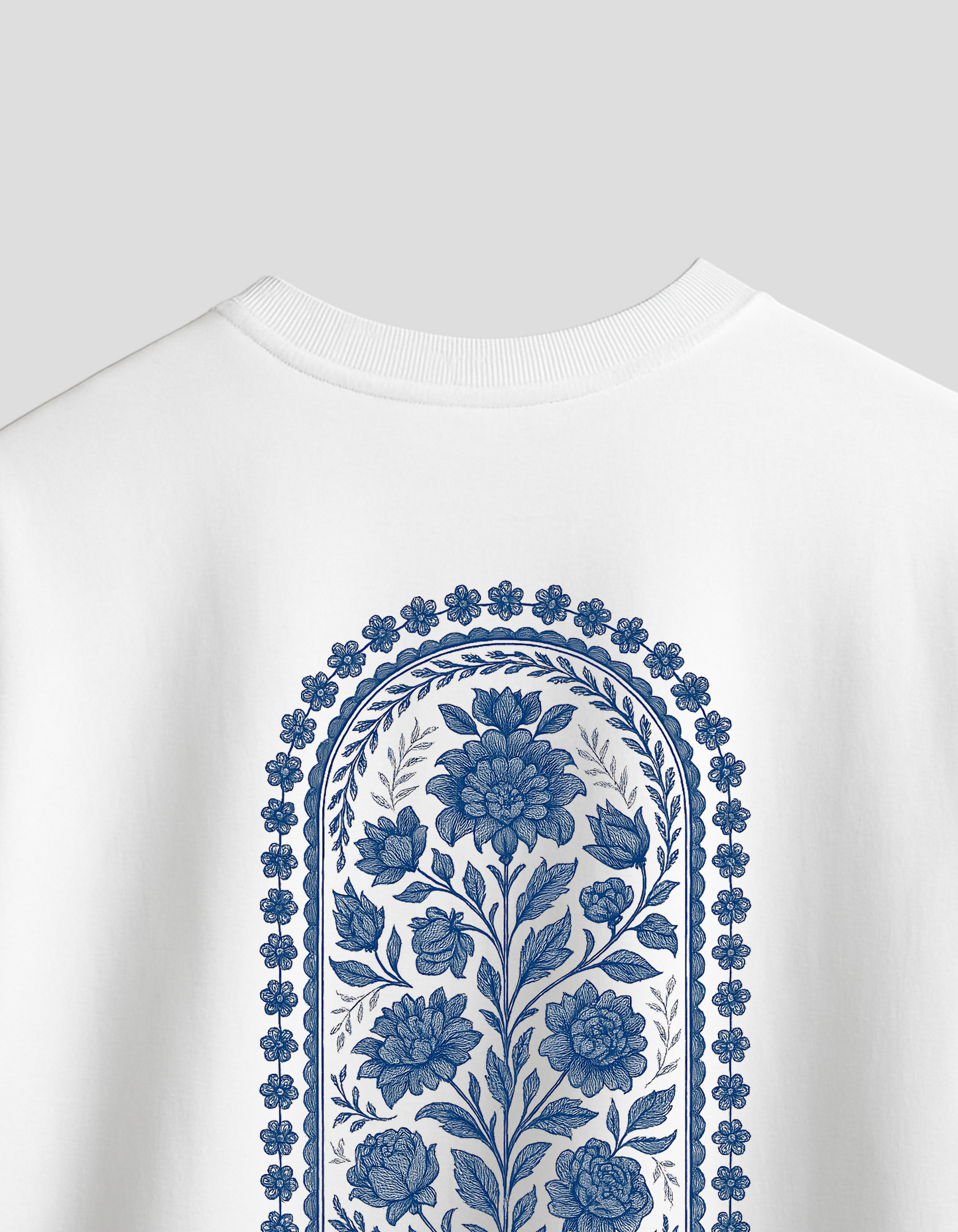 Mughal Vine Oversized T-Shirt – White Unisex Tee