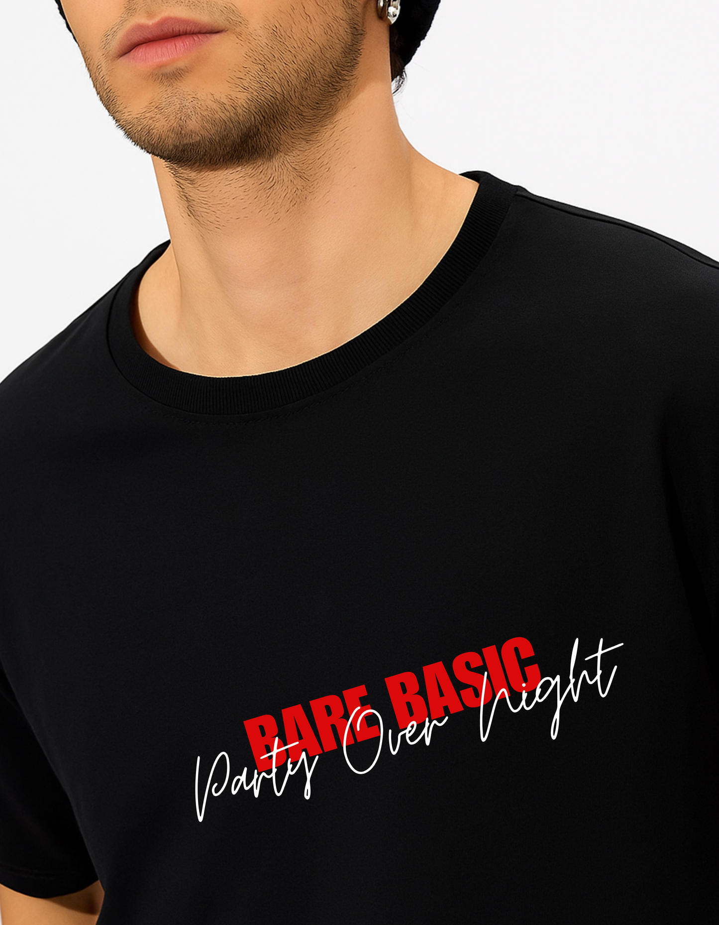 Party Over Night – Oversized Unisex Black T-Shirt