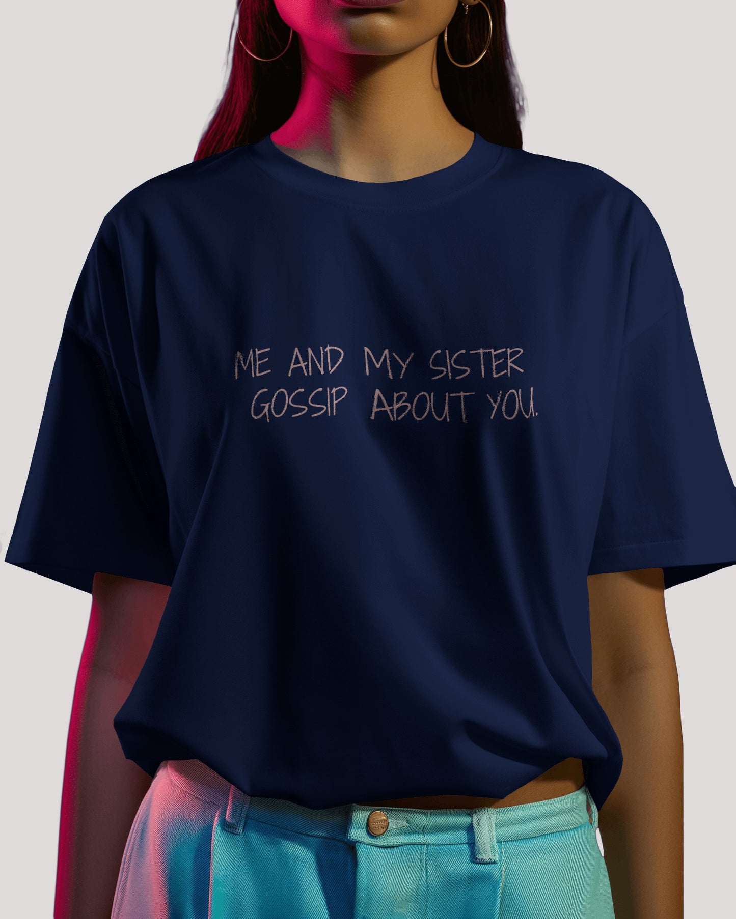 "Gossip About You" Navy Blue Tee