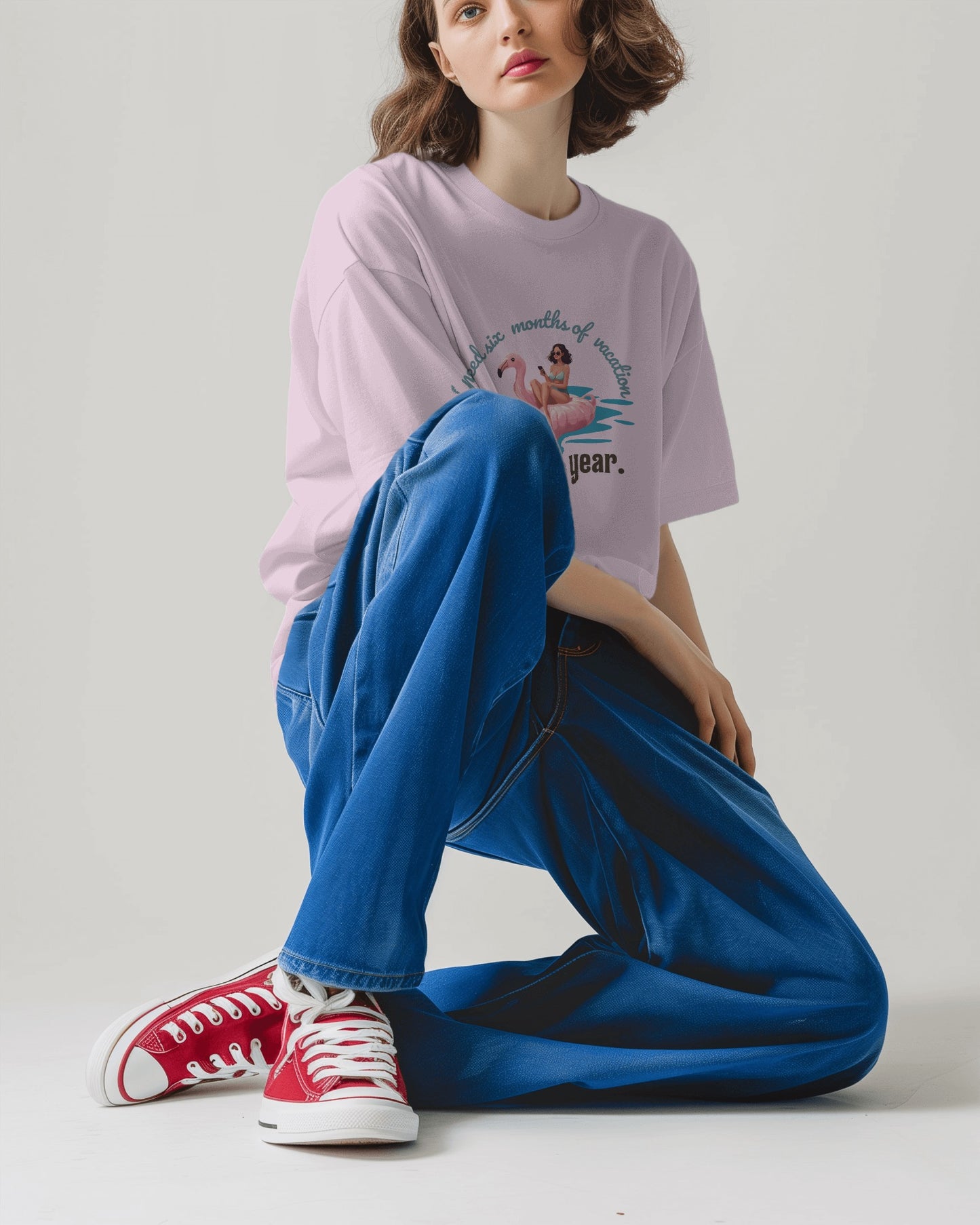 "I Need Six Months of Vacation Baby Pink T-shirt"