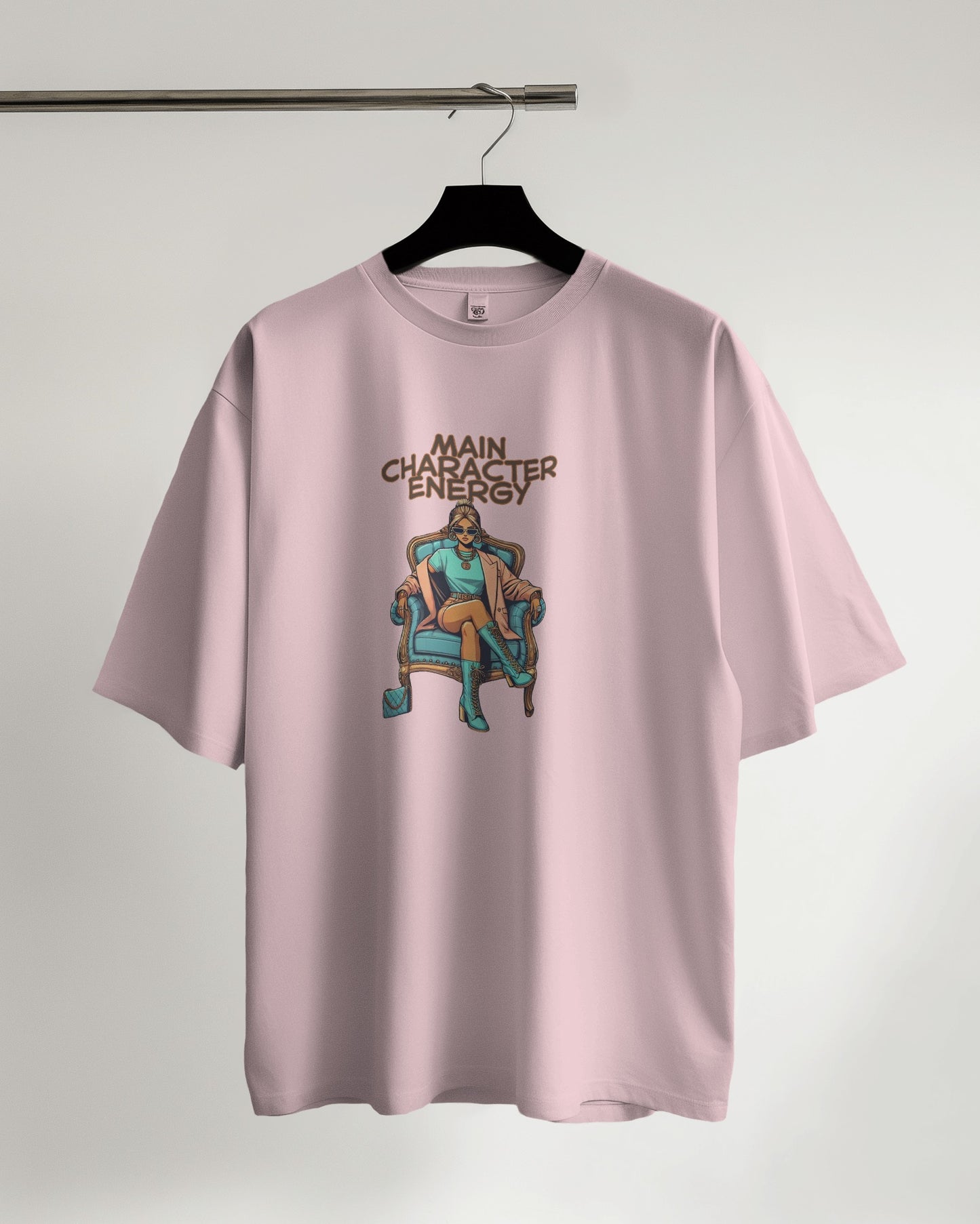 "Main Character Energy T-Shirt - Baby Pink Tee"