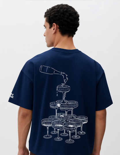 Champagne State of Mind – Oversized Unisex Graphic T-Shirt