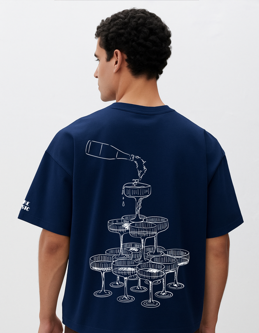 Champagne State of Mind – Oversized Unisex Graphic T-Shirt