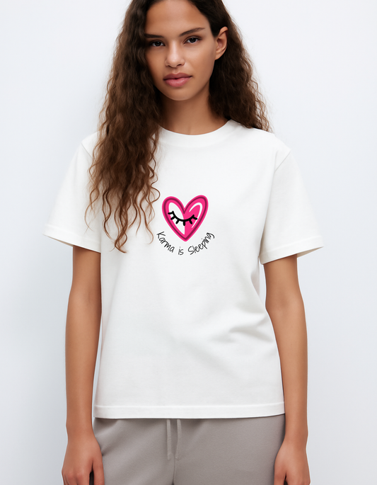 Karma Is Sleeping Graphic T-Shirt – Oversized Fit | Bare Basic