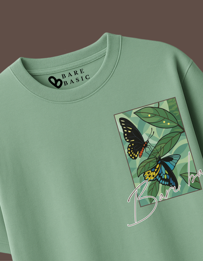 Chill Bloom Oversized T-Shirt - Jade Green |Bare Basic