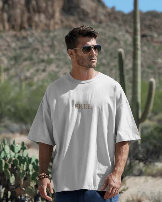 UNCAGED / FREE Dual Print Oversized T-Shirt – White