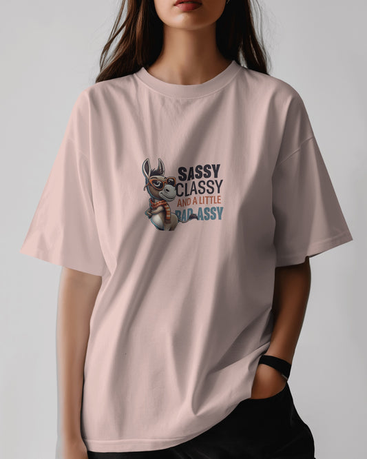 Sassy & Classy Donkey – Cute & Funny Peach Tee