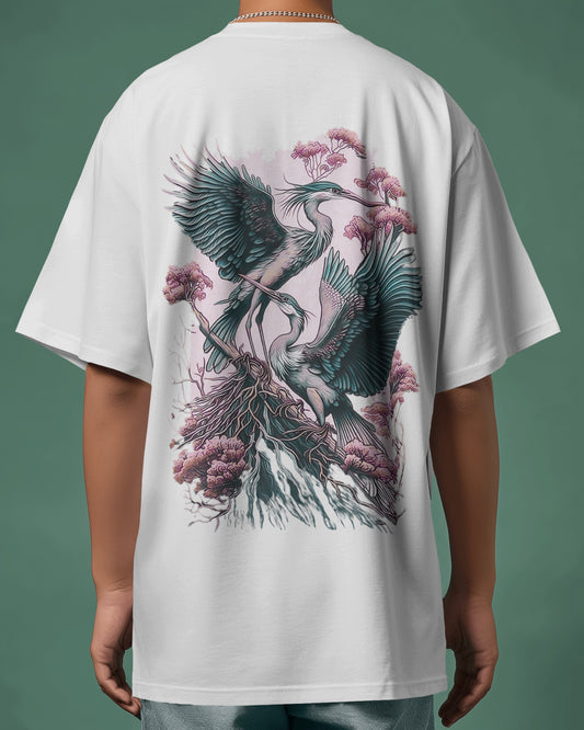 "Casual Fit 'Not Here For The Flock' Bird Graphic White T-Shirt"