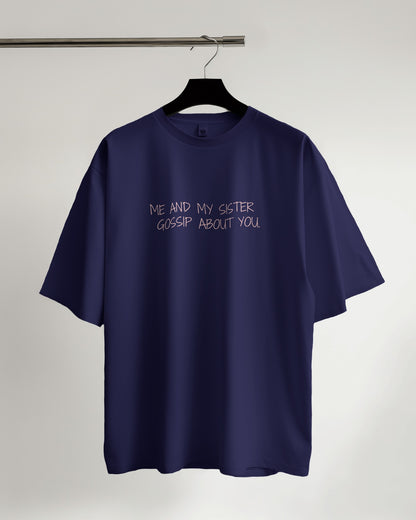 "Gossip About You" Navy Blue Tee