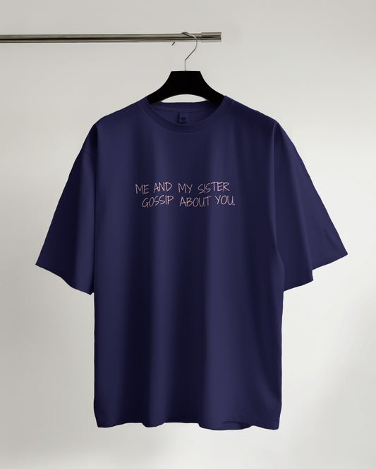 "Gossip About You" Navy Blue Tee