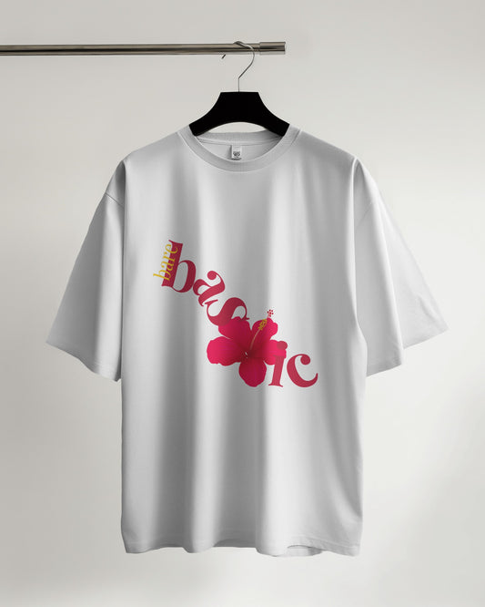 "Bare Basic Hibiscus T-shirt - Minimalist Tee"